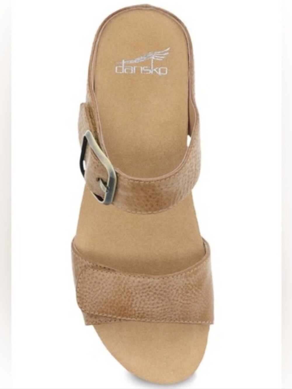 DANSKO Tanya Two Strap Burnished Tan Slip On Wedge Sandal Size 10.5 - 11